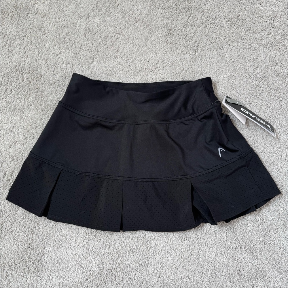 New Head Black Pleated Tennis Skirt women Small
